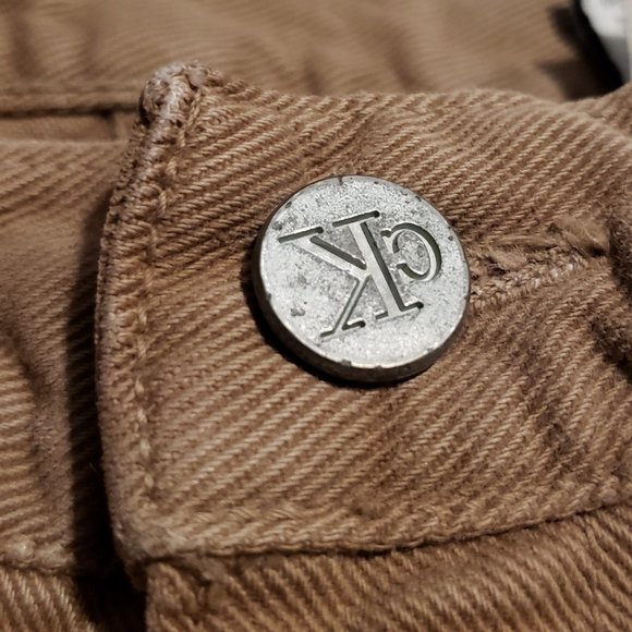 Vintage Calvin Klein Jeans Men's 38 Tan Made in USA Easy Fit Stonewash Denim 90s - Picture 7 of 14